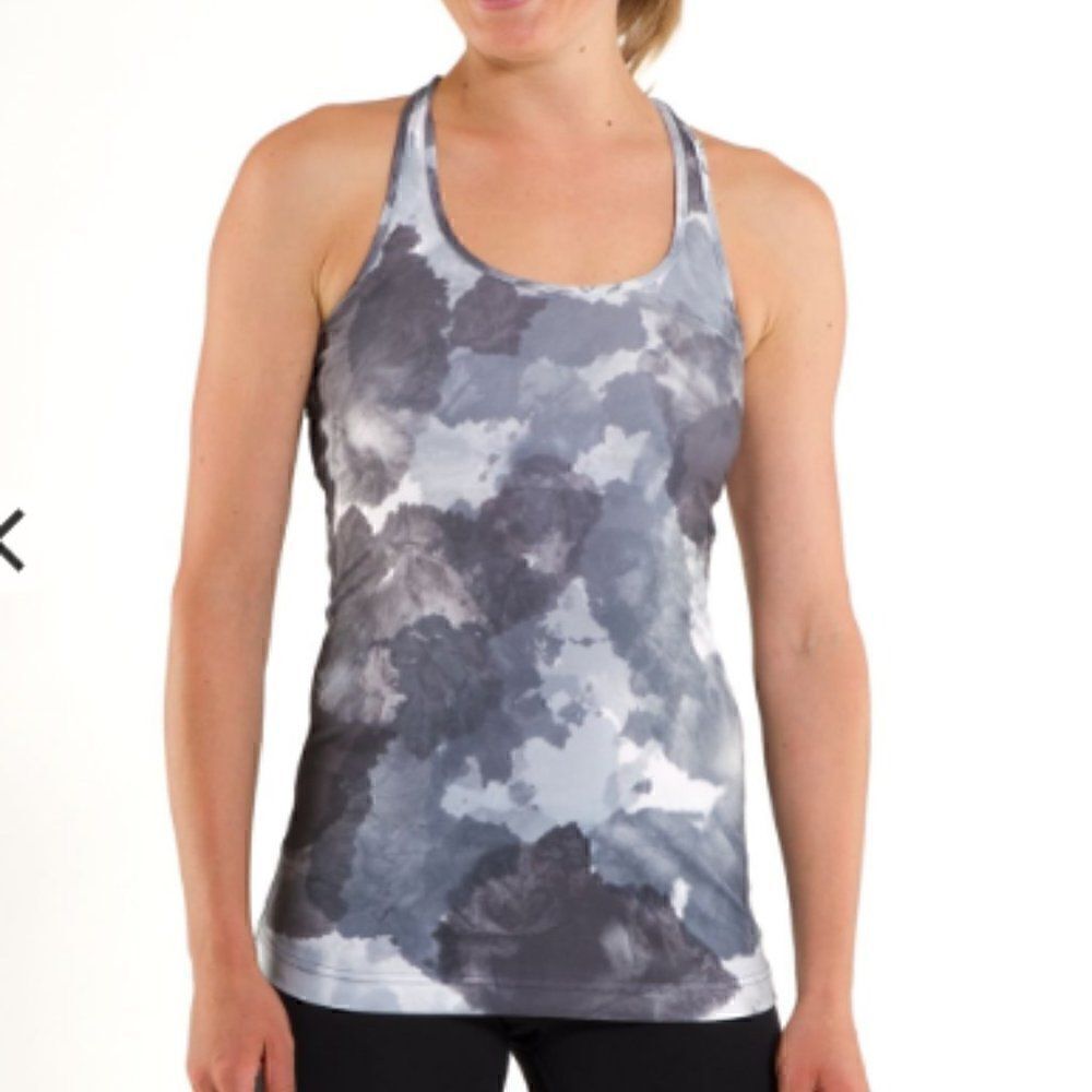 Lululemon Cool Racerback White coal tinted canvas super size 4